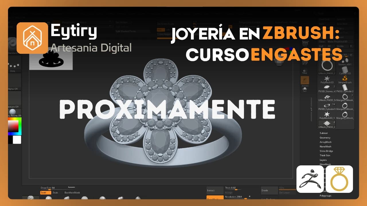 Portada del curso Zbrush Joyeria Engastes