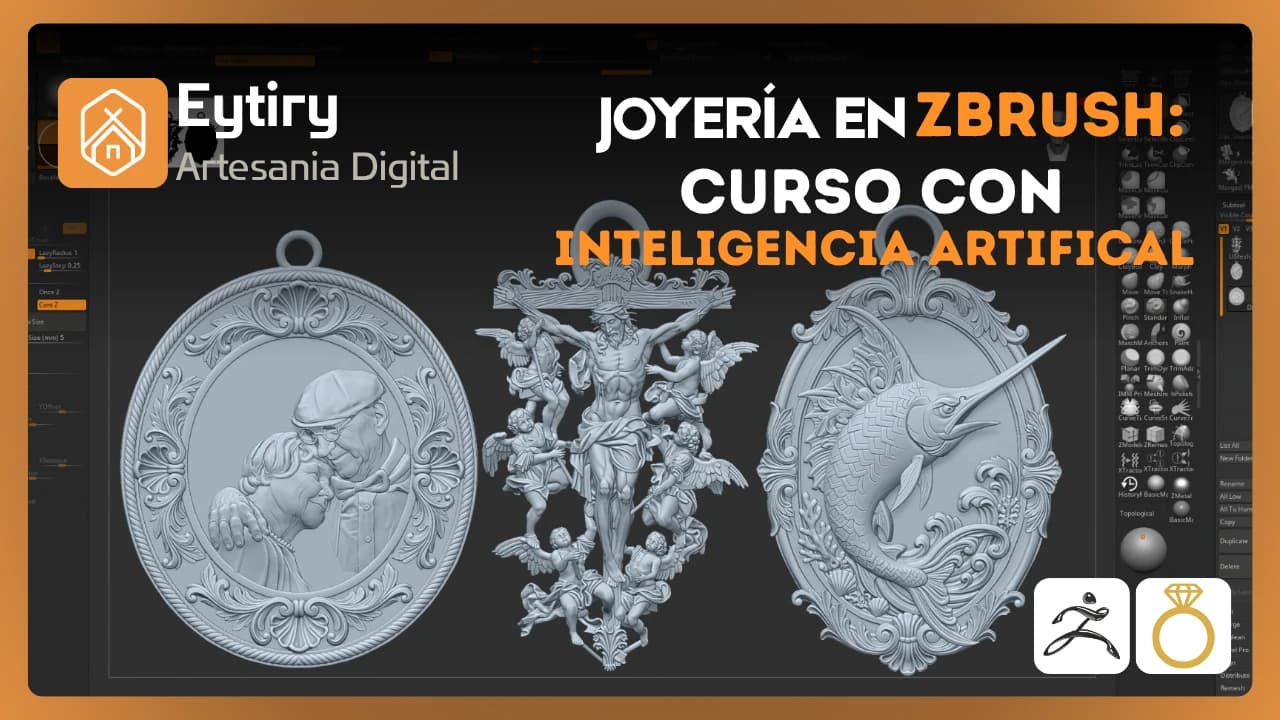 Portada del curso ZBrush para joyería con inteligencia artificial