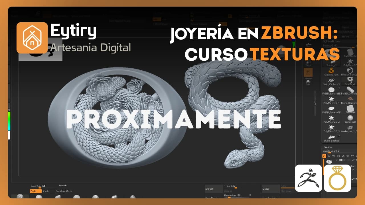 Portada del curso Zbrush Joyeria Texturas